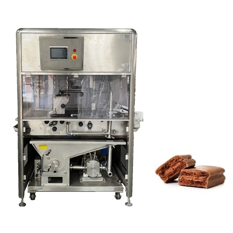 Chocolate Enrobing System With 18M Cooling Tunnel PLC Control 1-4 MM Coating
