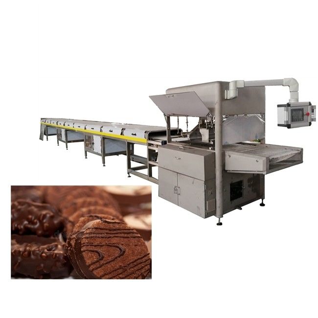 304 Stainless Steel Chocolate Coating Machine PLC Controlled For Confectionery Bakery Biscuit Wafer