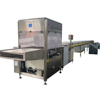 kopen Automatische chocolademachine met 304 roestvrij staal en 18 meter koeltunnel voor bakkerij online manufacture