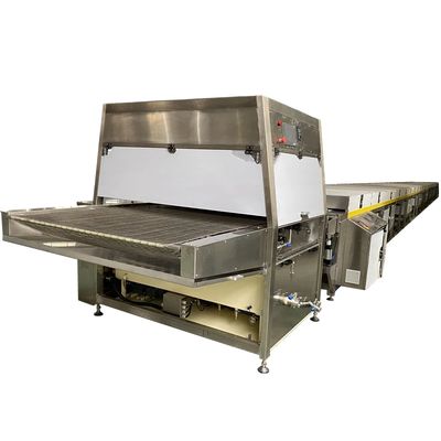 kopen 900 mm gordel chocolade coater enrobing lijn met aangepaste spanning en Copeland koelcompressor online manufacture